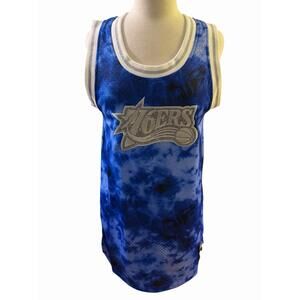 Mitchell & Ness Women NBA Philadelphia 76ers Jersey Tank Top Dress Blue S $110